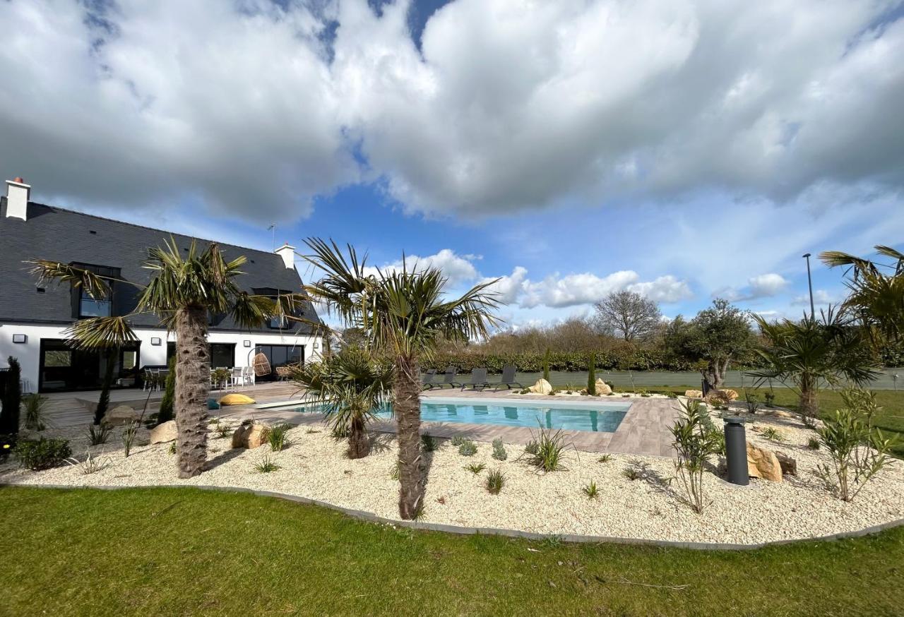 Superbe Villa Tout Confort Avec Piscine Chauffee Er Couverte Et Spa A 2 Pas De La Plage Fouesnant Exterior foto