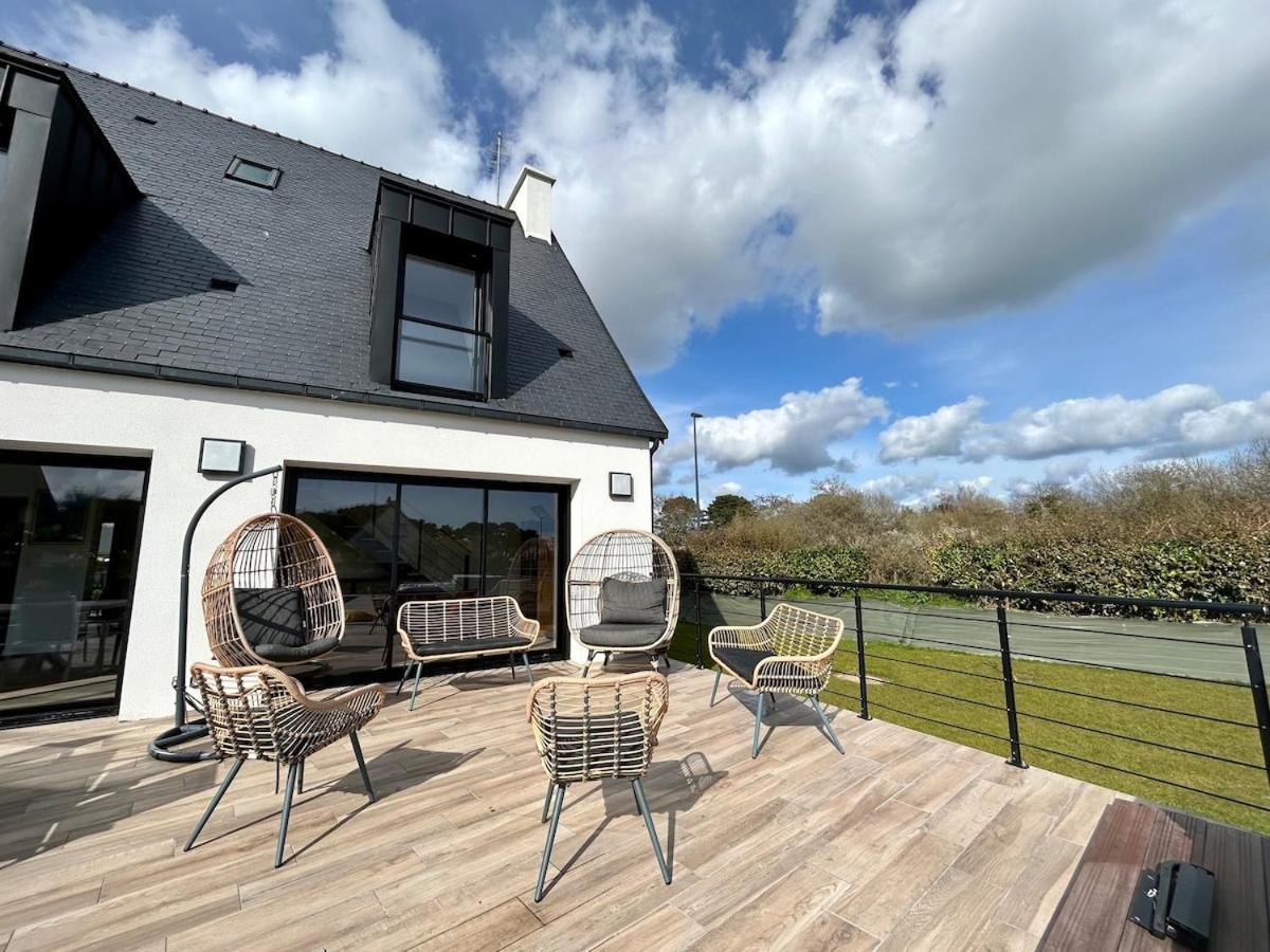 Superbe Villa Tout Confort Avec Piscine Chauffee Er Couverte Et Spa A 2 Pas De La Plage Fouesnant Exterior foto